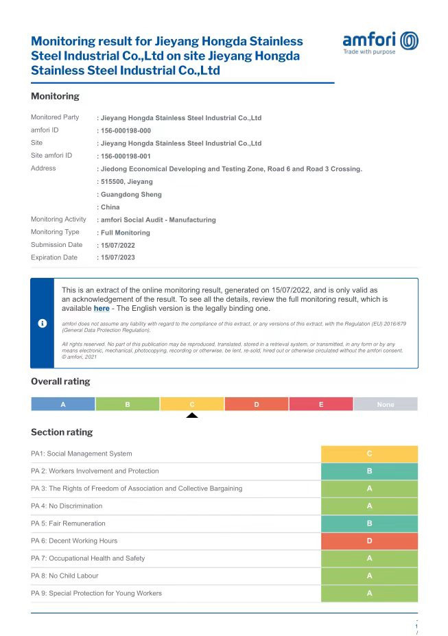 BSCI certification